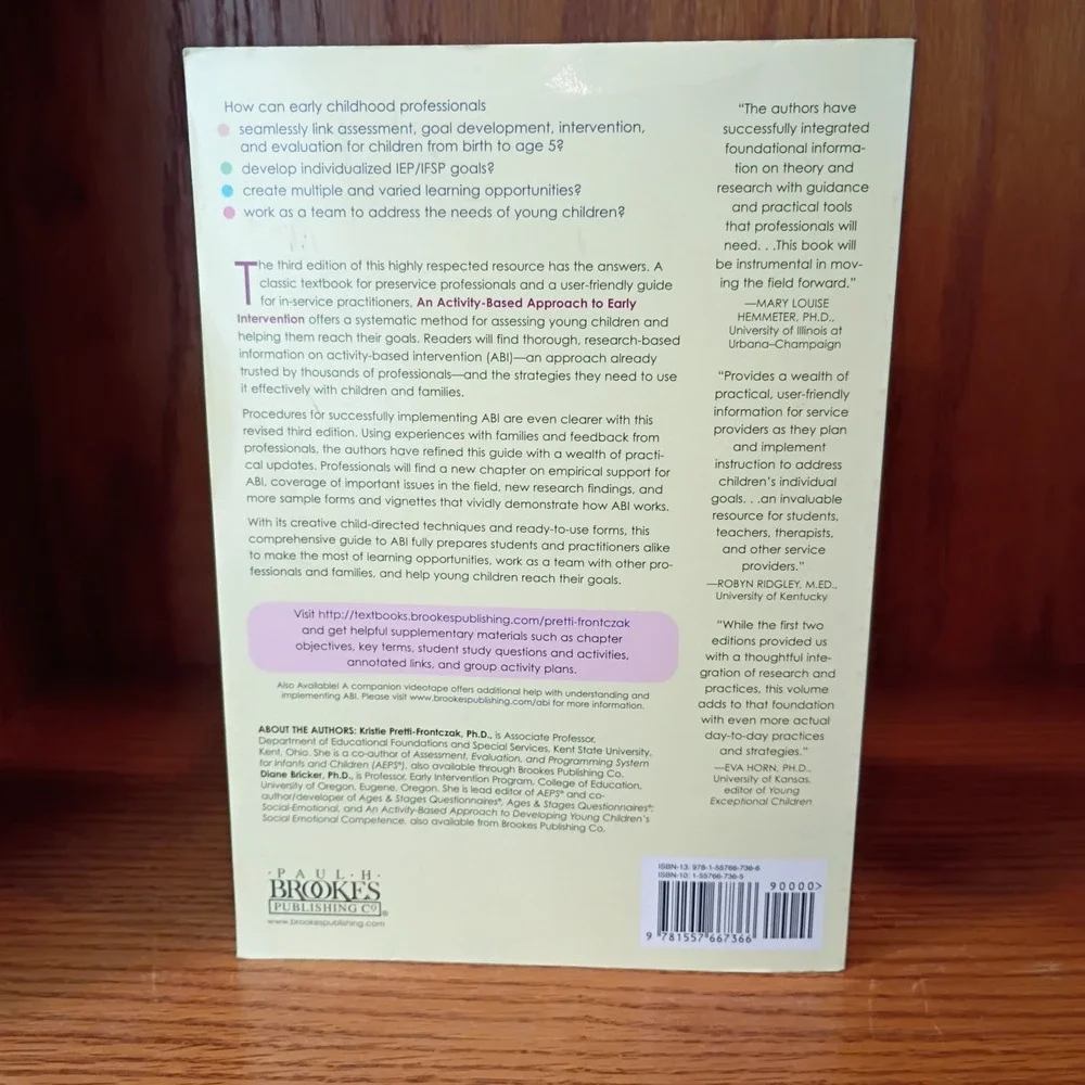 Activity-Based Approach to Early Intervention by Diane Bricker and Kristie...